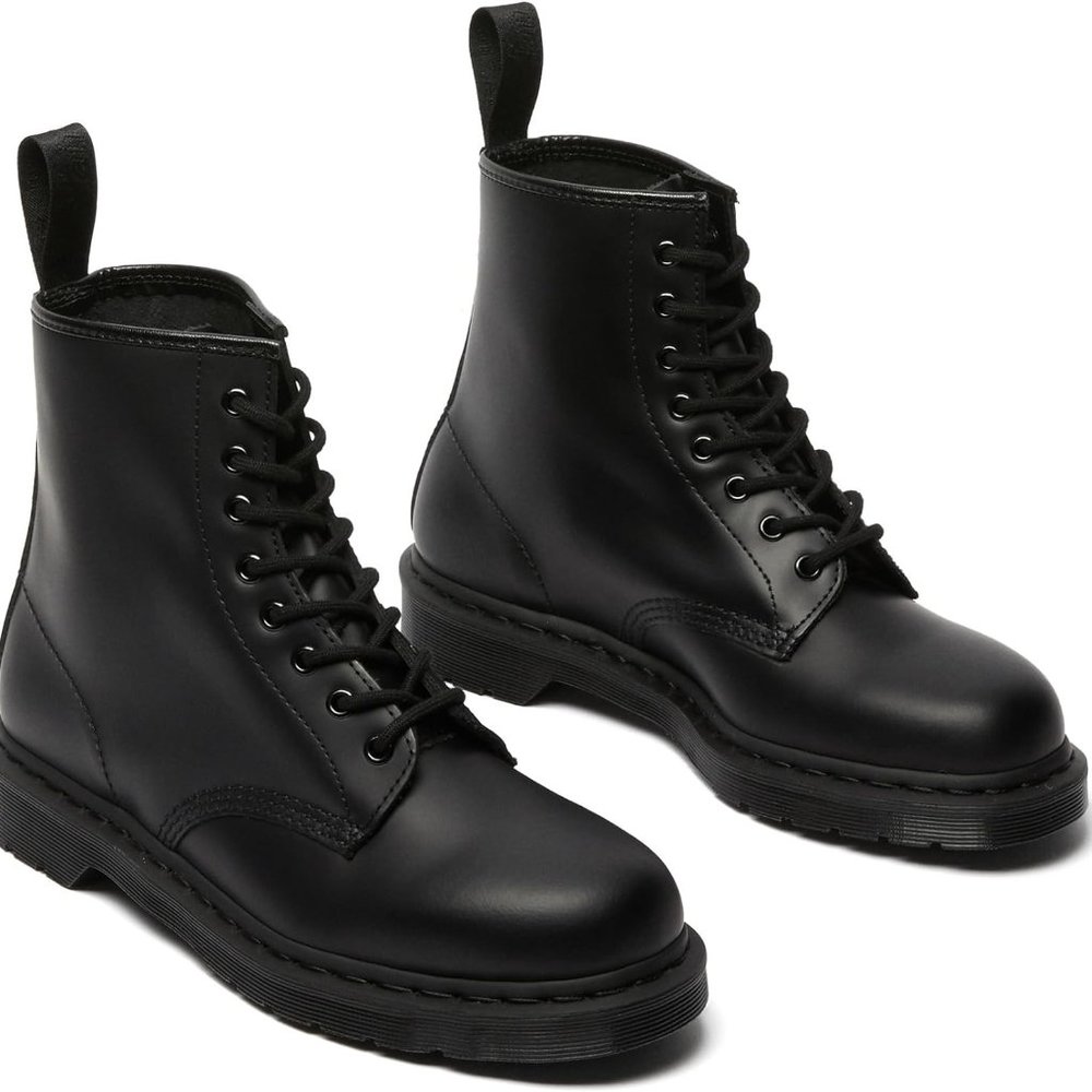 DR. MARTENS 1460 8-Eye Mono Boot in Black Mono Color: Black Mono